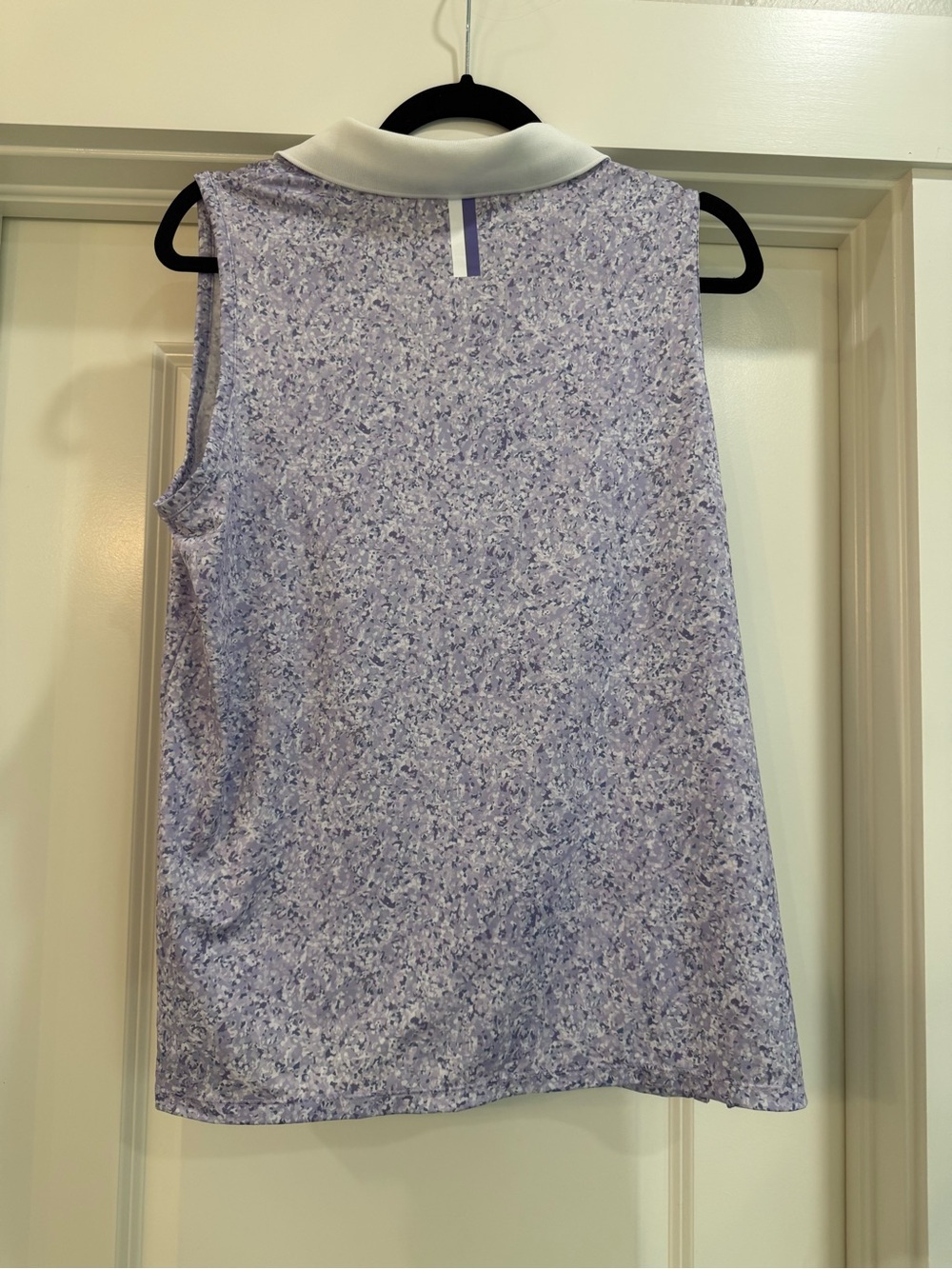 Sleeveless Lavender Rhoback Polo Tank with White Collar - Picture 3 of 5